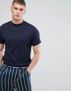 Selected Homme T-shirt With High Neck - Navy