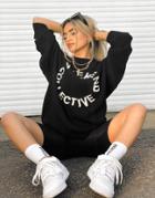 Asos Weekend Collective Crew Neck Sweater With Logo In Black