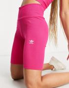 Adidas Originals Essential Legging Shorts In Pink