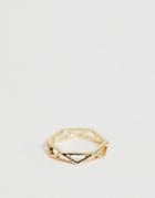 Asos Design Ring In Open Geo Design In Gold - Gold