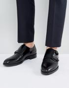 Aldo Mantesana Leather Monk Shoes In Black - Black