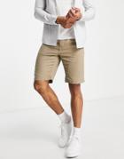 Threadbare Chino Shorts In Stone-neutral
