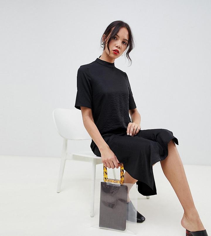 Asos Design Tall Column Midi Dress-black