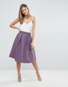 Closet Full Pleat Midi Jacquard Skirt - Purple