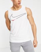 Nike Training 6/1 Swoosh Logo Tank In White