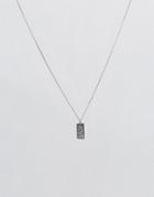 Chained & Able Micro St Christopher Tag Necklace In Silver - Silver
