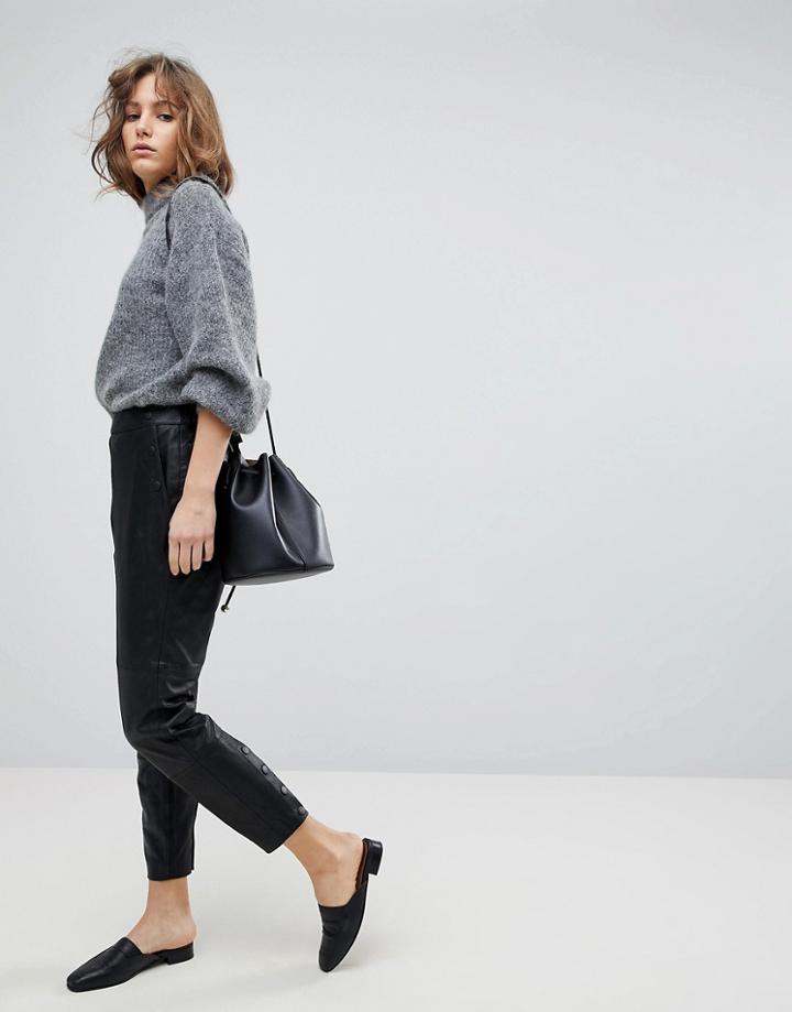 Selected Femme Leather Pants - Black