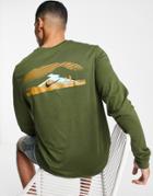 Nike Trail Running Long Sleeve T-shirt In Khaki-green