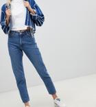 Monki Kimomo High Waist Mom Jeans With Organic Cotton In Classic Blue - Blue