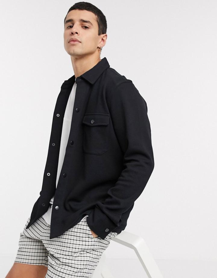 Selected Homme Utility Jacket In Jersey Black