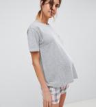 Asos Design Maternity Mix & Match Gray Marl Sleep Tee - Gray