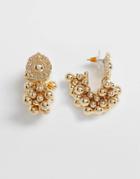 Asos Design Earrings With Bubble Trim In Gold Tone
