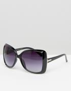 7x Wide Square Sunglasses - Black