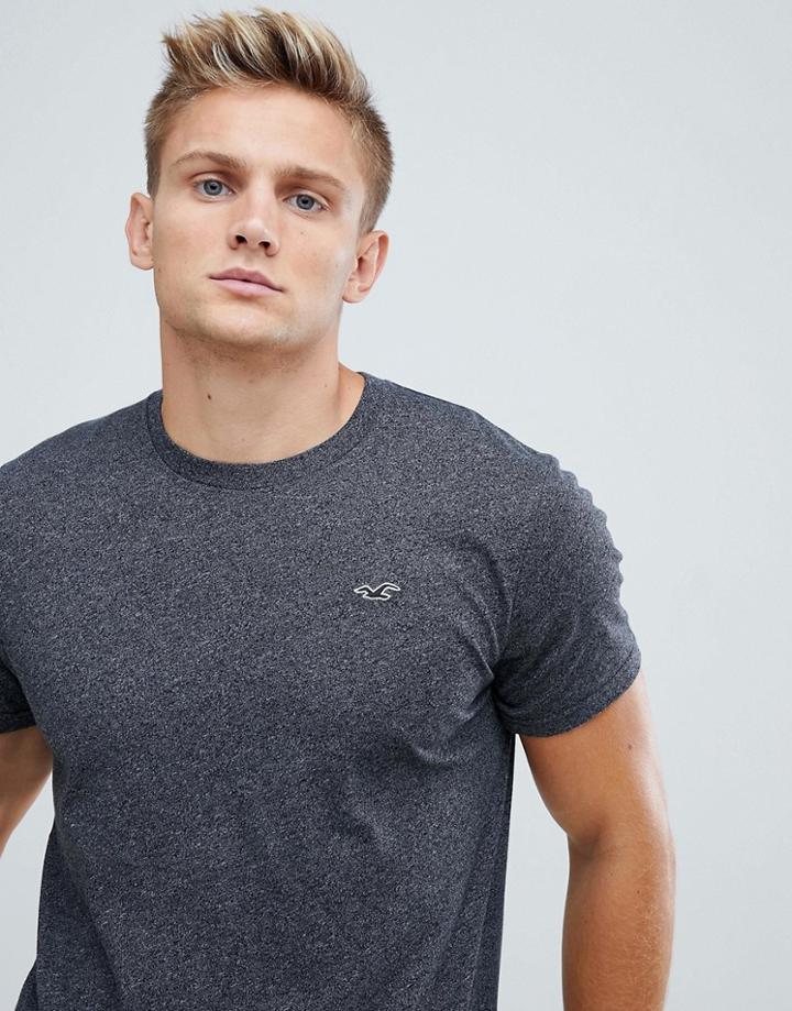 Hollister T-shirt Icon Logo In Black Marl - Black