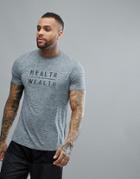 New Look Sport T-shirt With Slogan In Gray Marl - Gray