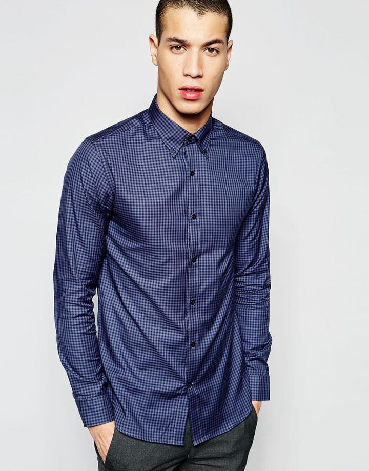 Selected Homme Formal Shirt In Slim Fit - Vintage Indigo