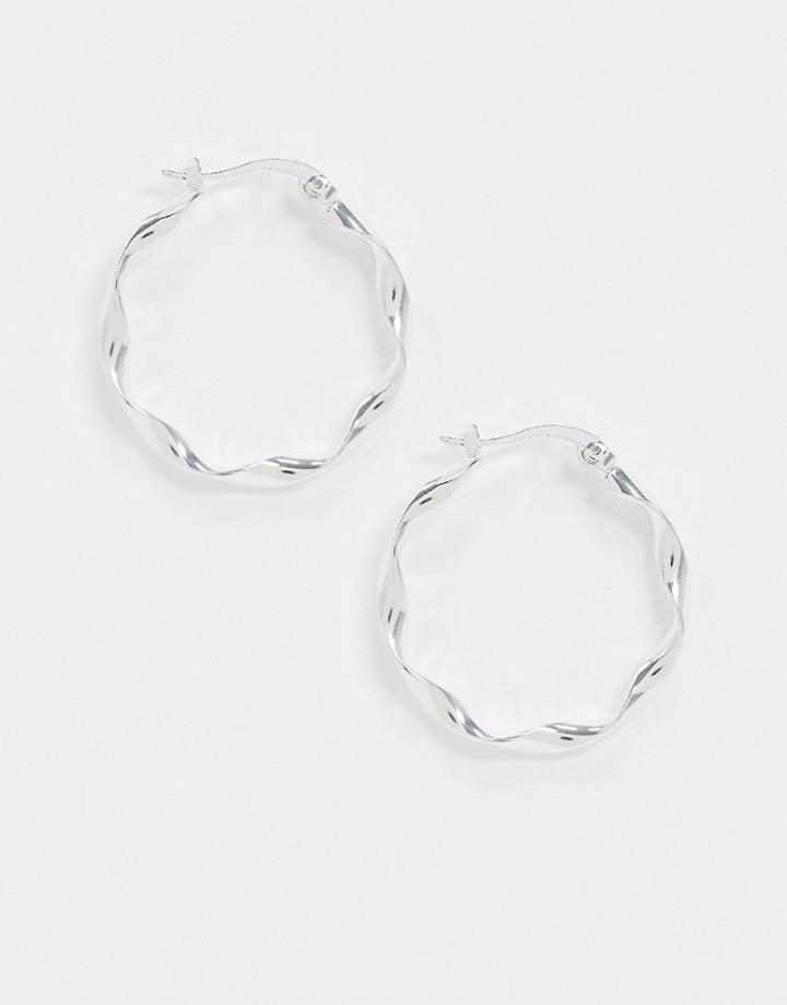 Weekday Elisa Spiral Hoops In Silver