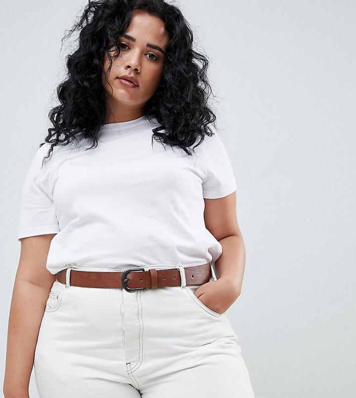Asos Design Curve Vintage Tan Jeans Belt-brown
