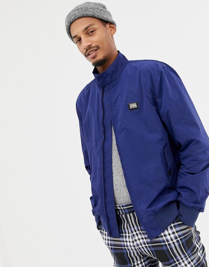 Love Moschino Chest Placket Bomber Jacket - Navy