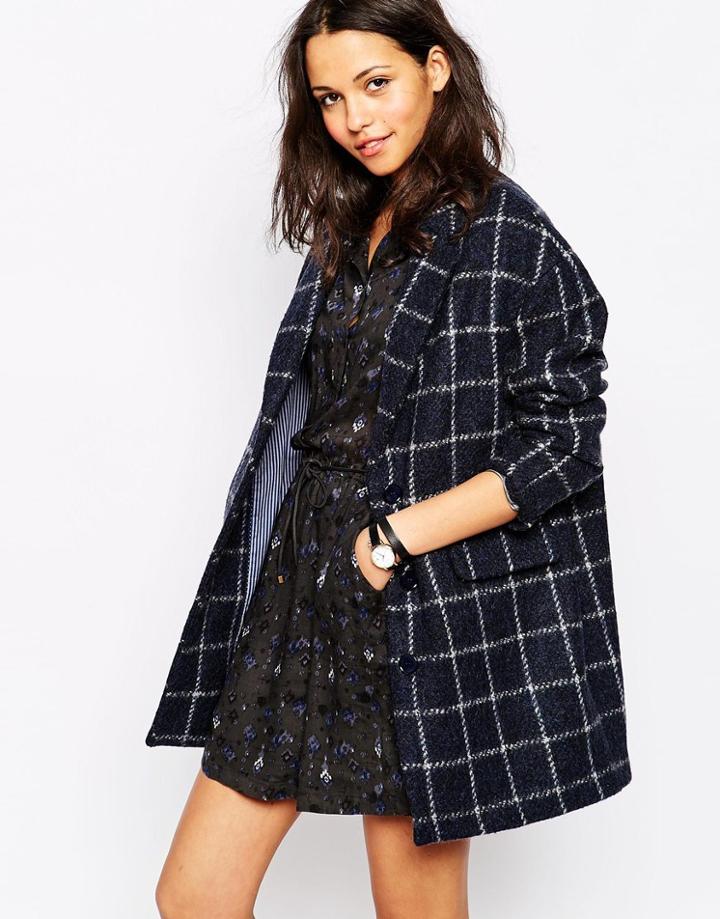 Sessun Oncle Georges Coat In Check - Amiral