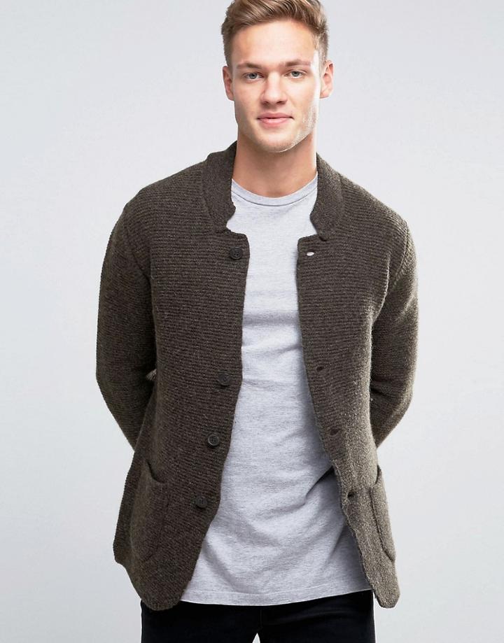 Jack & Jones Premium Slim Textured Cardigan - Green