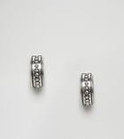 Asos Sterling Silver Ball Detail Mini Hoop Earrings - Silver