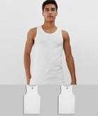 Asos Design Organic Muscle Tank 2 Pack Multipack Saving - White