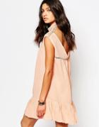 Somedays Lovin Peplum Dress With Open Back - Blush