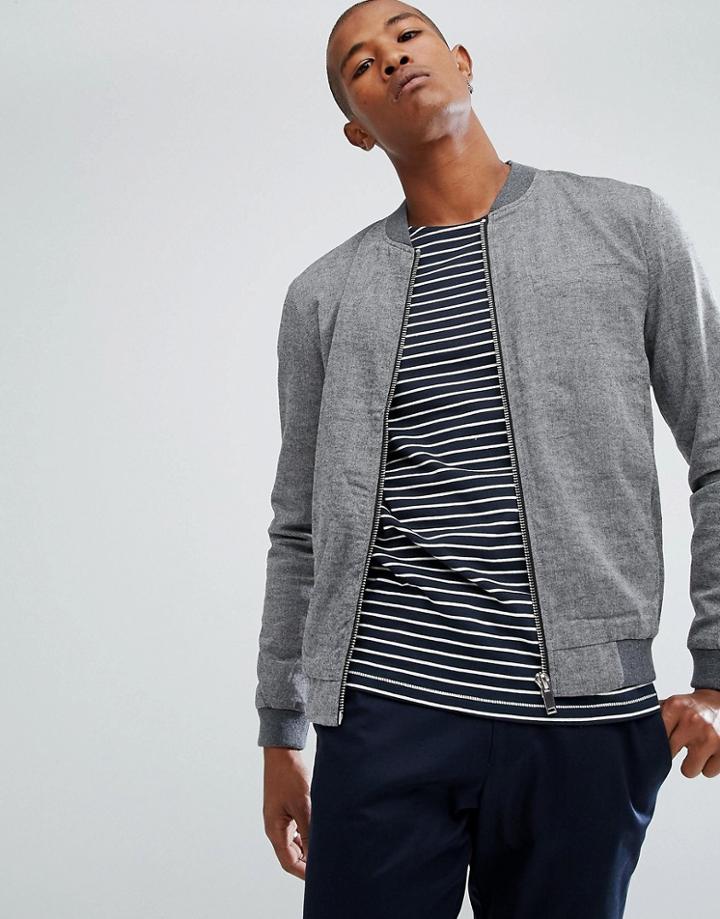 Minimum Teis Smart Bomber Jacket - Gray