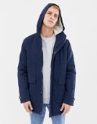 Another Influence Fleece Lined Hooded Parka Jacket - Navy