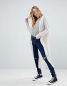 Bellfield Marni Lightweight Maxi Cardigan - Gray