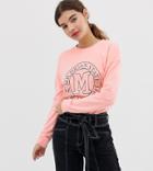 New Look Sweat With Slogan In Light Pink