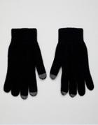 Glen Lossie Lambswool Touchscreen Gloves - Black