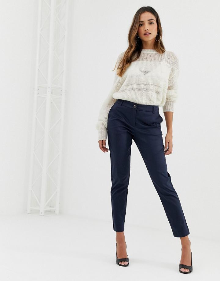 Vila 7/8th Kick Flare Chino Pants - Navy