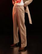 Asos Design Soft Touch Wide Leg Suit Pants In Beige-neutral