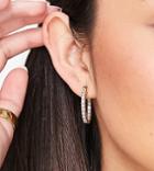 Asos Design 14k Gold Plated 25mm Hoop Earrings With Crystal