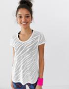 Asos 4505 Breathable Animal Jacquard T-shirt With Cap Sleeve-white
