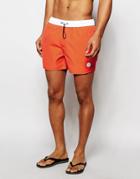 Native Youth Swim Shorts With Contrast Waistband - Orange