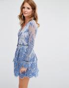 Millie Mackintosh Lace Button Detail Dress - Blue