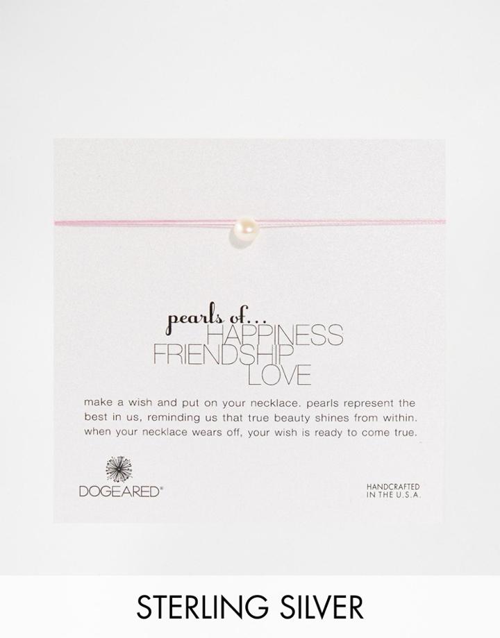 Dogeared Pearl On Silk Thread Necklace - Pearl