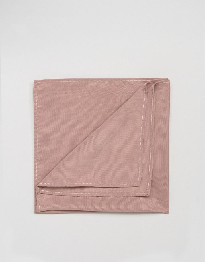 Asos Wedding Pocket Square In Rose Pink - Pink