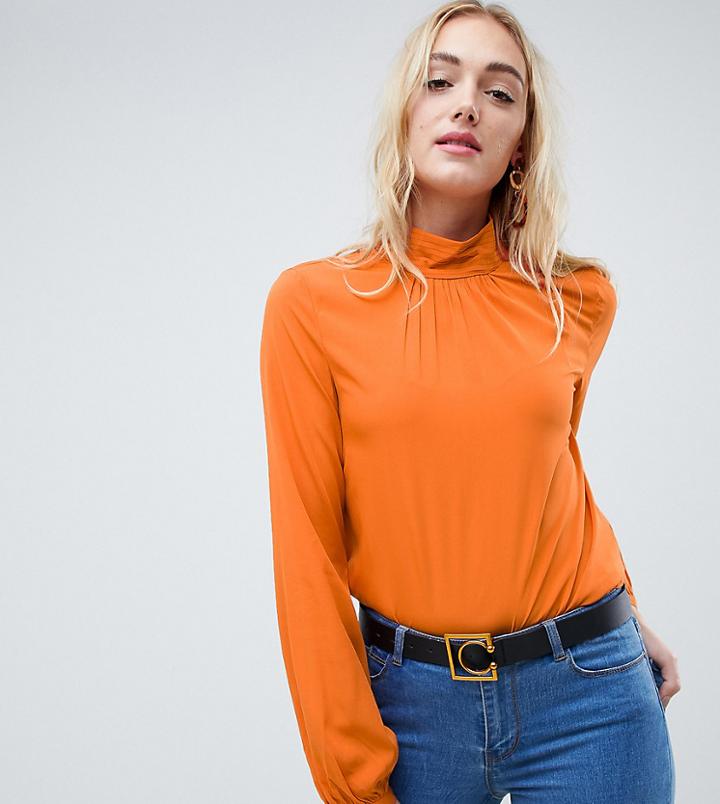 Vero Moda Tall Balloon Sleeve Blouse - Orange