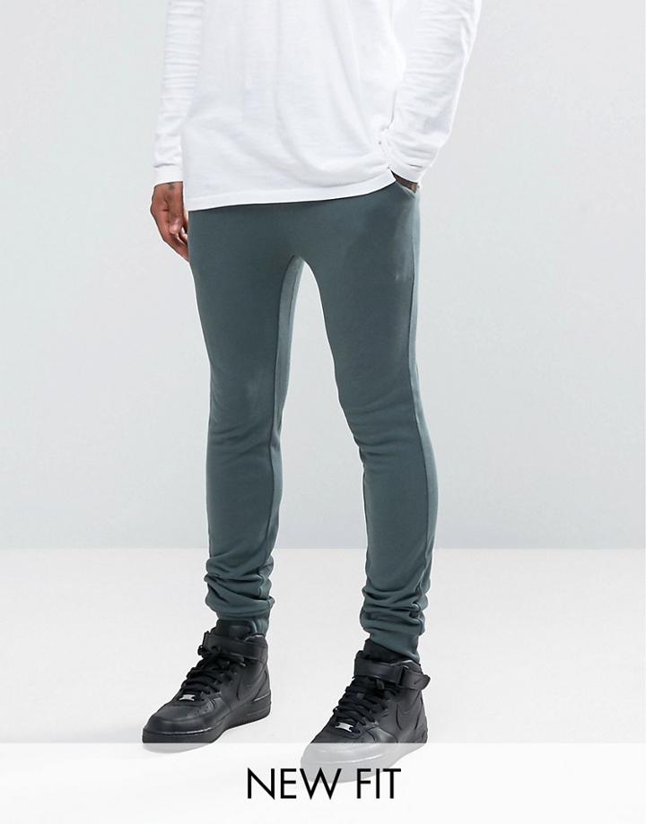 Asos Super Skinny Joggers In Slate Blue - Blue