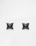 Asos Studded Collar Tips In Matte Black - Black