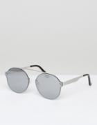 Quay Australia Camden Heights Round Sunglasses In Silver - Silver