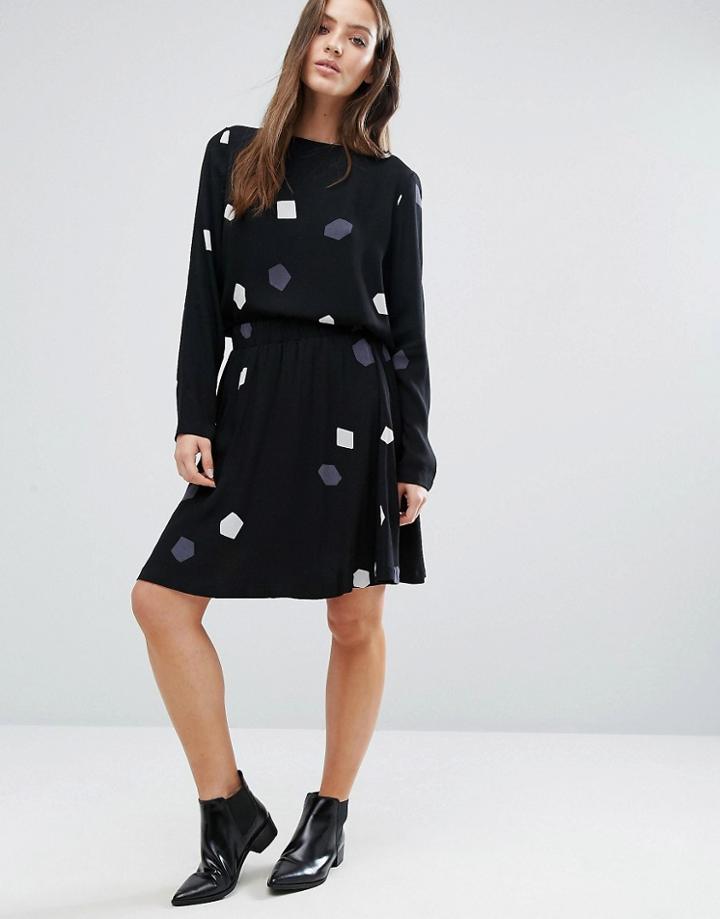 Selected Femme Printed Skirt Co-ord - Black