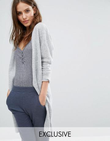 Stitch & Pieces Maxi Cardigan - Gray