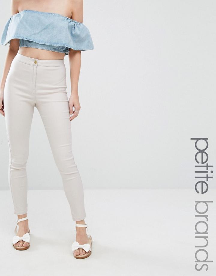 Missguided Petite Vice High Waisted Coated Jeans - Beige