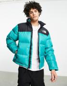 The North Face 1996 Retro Nuptse Jacket In Teal-blue