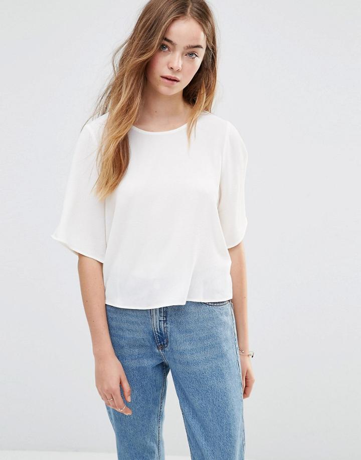 Jdy Flutter Sleeve Top - Cloud Dancer